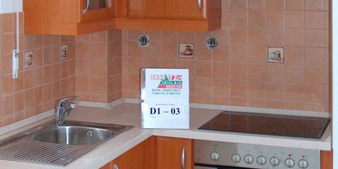 Konyha D1-03 - beépített sütővel és mosogató mendencével